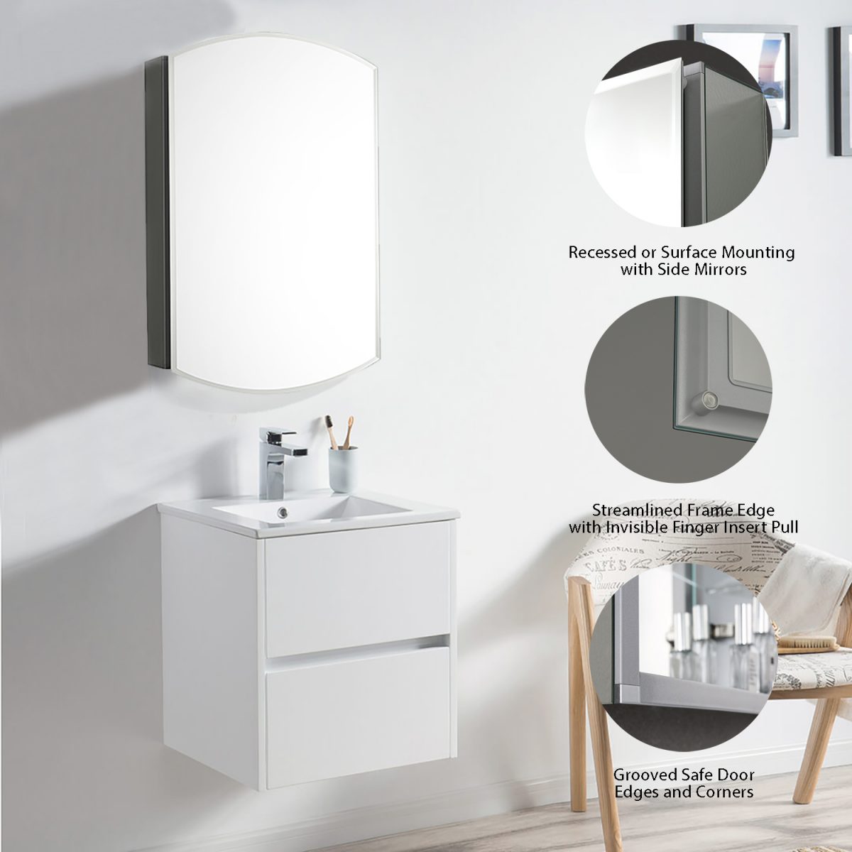 Aluminum Medicine Cabinet with Mirror – MC8 2031